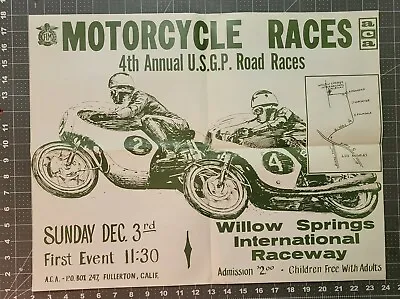 ORIGINAL LITHOGRAPH. VINTAGE  MOTORCYCLE RACING POSTER  1960s! ACA AMA Superbike • $55