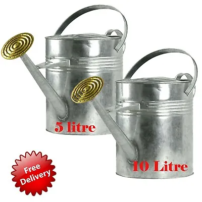 Galvanised Watering Can Metal Steel Indoor Outdoor Garden Plants Gardening • £13.99