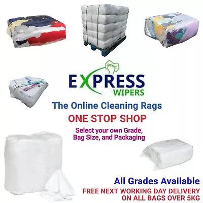 Cleaning Rags / Wipers / Cloths - ONE STOP SHOP - Select Your Grade & Bag Size • £139.99