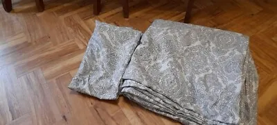 Ikea Jattevallmo Double Duvet Cover 2 Pillowcases Grey White Paisley Zipped • £12