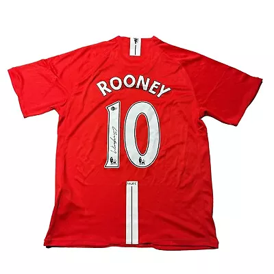 Autographed/Signed Wayne Rooney Manchester United Red 2008 Jersey Beckett COA • $199.97