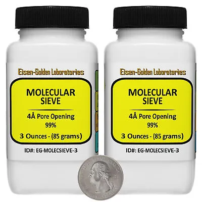 $15.99 • Buy Molecular Sieve [4A Pore Opening] 99% Laboratory 6 Oz In 2 Bottles