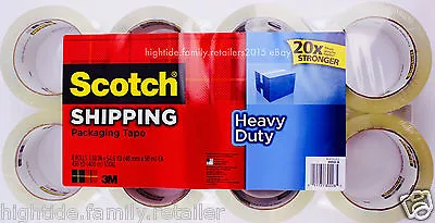 3M Scotch Shipping Packaging Tape Heavy-Duty 20x Stronger 1.88x54.6YD 4-8 Rolls • $26.58