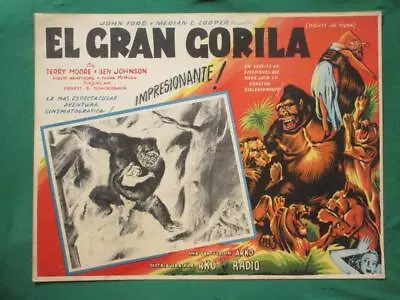 MIGHTY JOE YOUNG Sci-Fi GIANT GORILLA No King Kong TERRY MOORE MEXICO LOBBY CARD • $9.99