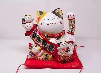 Ceramic Maneki-Neko Waving Arm Lucky Cat - Size: 10.6 (L) X 11  (W) X 10.6 (H) • $180