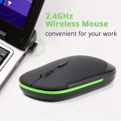 2.4 GHz Wireless Mouse Cordless Mice Optical Scroll For Laptop PC Computer + USB • £5.99