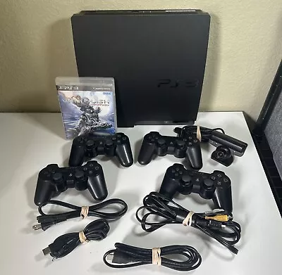 PlayStation 3 Slim PS3 1 TB Black Console System + 4 Controllers Cam CECH-2001A • $199.99