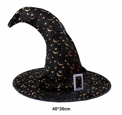 Top Design Witch Hat Wizard Halloween Birthday Party Play Fancy Dress Costume • £9.48