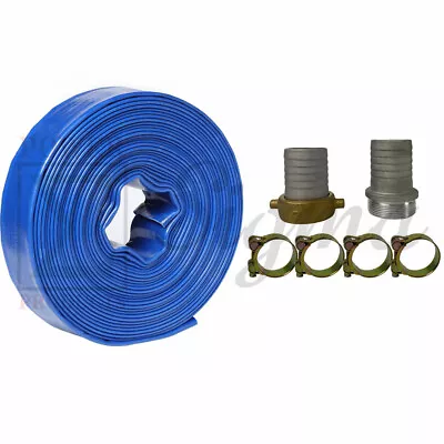 2  Inch X 300'Feet Agricultural PVC LayFlat Discharge Pump Hose Pin Lug Coupling • $199.99