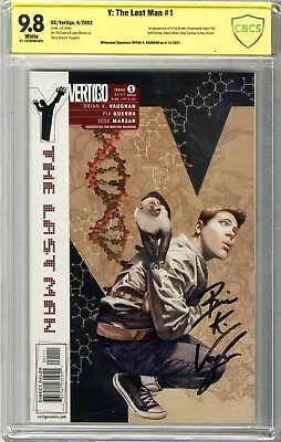 Y: The Last Man   #1   CBCS  9.8   NMMT   White Pgs  9/2002    Signed By Bryan K • $775