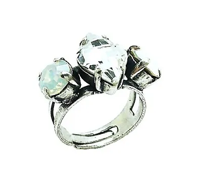 Mariana Ring Faceded Marquis White & Clear Swarovski Crystals On A Clear Day ... • $55
