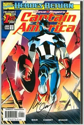 Captain America #1 1998 Dynamic Forces Signed Ron Garney Df Coa #4 Ltd 10 Marvel • £34.95