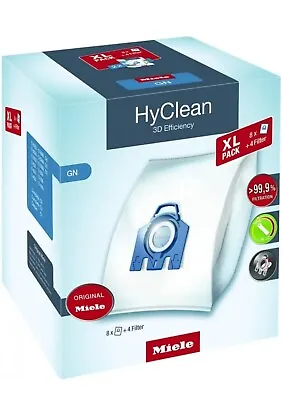 8 Miele HyClean GN 3D Efficiency XL Dustbags For Bagged Vacuum • £49.99