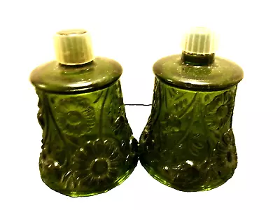 ONLY One Vintage Green Glass Votive Candle Holder 3 1/2  Tall • $18