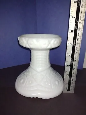 White Milk Glass Candle Holder Fits 3  Candle 5 3/4  Tall By 5  Wide At Base • $18.80