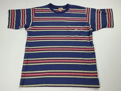 Vintage 80s 90s Hang Ten Mens Striped TShirt Medium Skateboard Punk Surf Pocket • $69.75