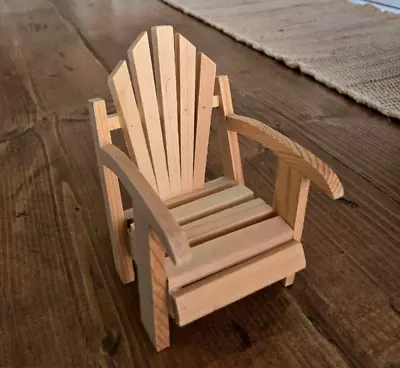 Darice Small Wooden Slat Beach Chair Adirondack Like Dollhouse Coastal Furniture • $6