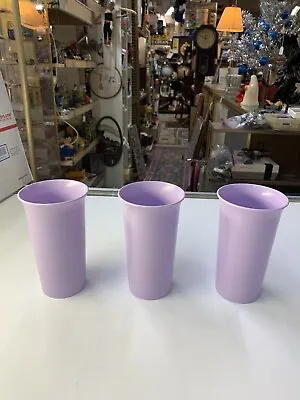 Vintage Tupperware 3 Purple Bell Tumblers 10 1/2 Oz  Mexico 2874b - 1 • $10