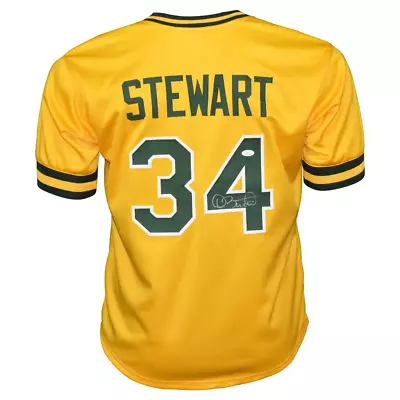 Dave Stewart Signed Oakland Yellow Baseball Jersey (JSA) • $77.95