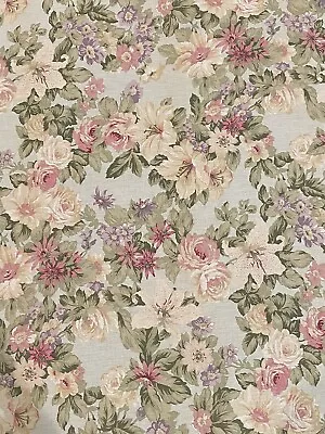 Martha Stewart Cabbage Rose Lily  Floral Shower Curtain Shabby Chic   71”x 71” • $24.99