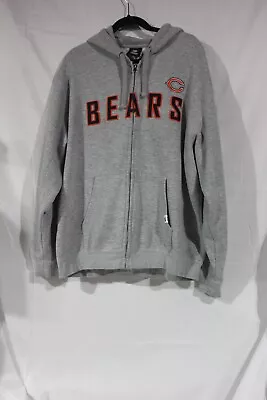 Chicago Bears Full Zip Hoodie Mens Large Gray Sweatshirt Sweater Embroidered • $21.24