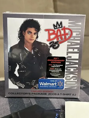 Michael Jackson Bad 25 Anniversary Limited Ed. 2 CDs & T-shirt WALMART Exclusive • $99.95