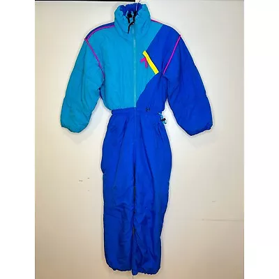 Obermeyer Women's Vintage One Piece Ski Suit Womens Size 4 Blue • $59.99