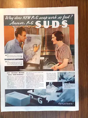 1935 P & G Suds Washing Soap Ad • $3