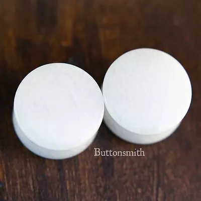 Pair Of White Quartz Organic Stone Plugs Ear Lobe Gauges 3mm To 25mm -13 Sizes • $7.85