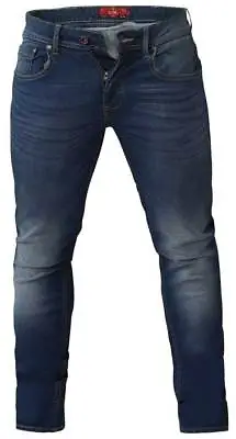 D555 Tall Mens Stretch Jeans Tapered Fit Vintage Blue 36  Leg (t15495) • £34.50