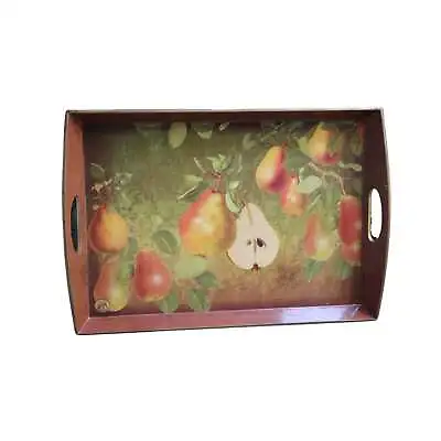 Pear Serving Tray Michel Design Works Decoupage Rectangle Vintage Pears Lacquer • $36