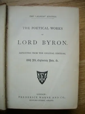 £15 • Buy The Poetical Works Of Lord Byron -  Albion Edition