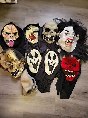 Vintage Halloween Masks Lot Scary Latex Ghost And Skull Masks Vtg • $49.99