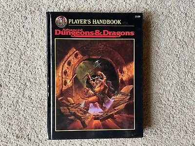 Advanced Dungeons & Dragons AD&D Player's Handbook TSR 2159 D6 VG! OG Cover HC • $46.50