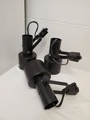 3x Vintage Halo Track Light Black Spot Light Cylinder Mid Century Modern Atomic • $79