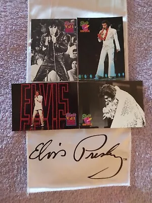 Elvis Presley Signature White Scarf&collectible Trading Cards Nm-mint Lot 5 Ep • $25