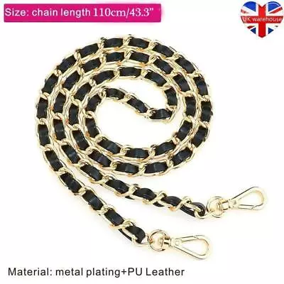 £5.99 • Buy Metal + Leather Crossbody Shoulder Bag Replacement Chain Strap For Women Handbag
