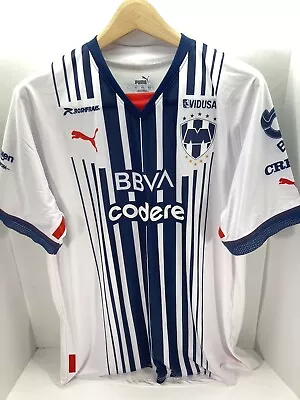 Monterrey Rayados Puma Soccer Jersey Men Sz XL White Short Sleeve Futbol Mexico • $49.95