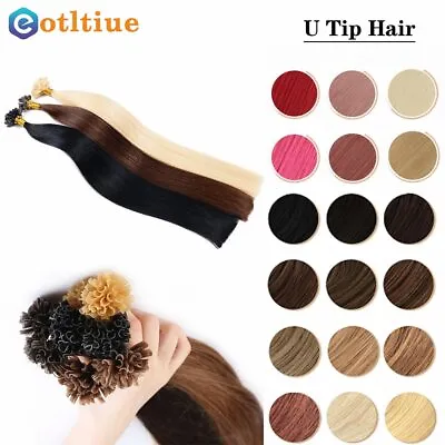 U Tip Keratin Capsules Human Hair Machine Made Remy Pre Bonded Hair Extensions • $111.01