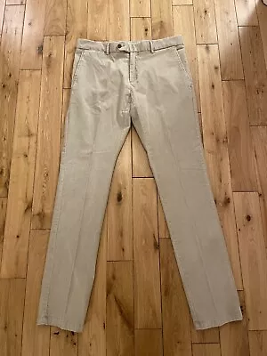 Men's HACKETT LONDON Corduroy Chinos Trousers Size 34L (W34 L34) Beige • £29.97