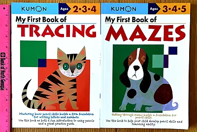 Lot Of 2 NEW Kumon My First Book Of Tracing & My First Book Of Mazes BRAND NEW • $5.79
