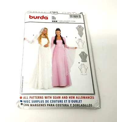 £14.99 • Buy Burda Ladies Medieval Bridal Gown Dress Costume Sewing Pattern 2484 New 10 To 20