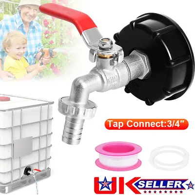 IBC Tank Adapter S60X6 To Brass Garden Tap With 3/4  Hose Fitting Oil Fuel Water • £6.59