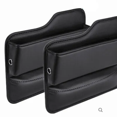 Car Seat Side Storage Pocket Filler Catcher Phone Keys Organizer PU Leather 2Pcs • $40.40