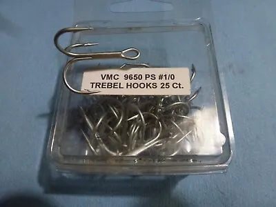 Steelhead Salmon Trout-VMC #9650PS Size #1/0 Treble Hooks  (25 Hooks) • $5.99