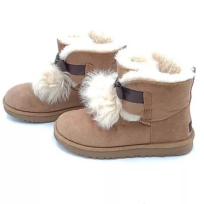 UGG Australia Gita 1018517 Women's Chestnut Suede Sheepskin Pom-Pom Snow Boots 7 • $34.31