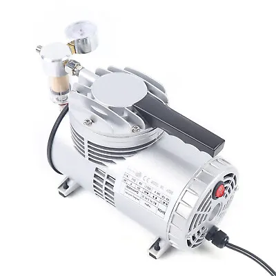 1/6HP Vacuum Pump 600mmHG Lab Small Vacuum Oilless Diaphragm Pump Gauge Suction  • $74.10