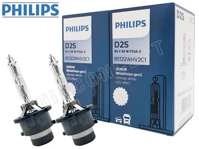 Philips D2S WhiteVision Gen2 HID Xenon Headlight Bulbs | 85122WHV2 | Pack Of 2 • $169.99