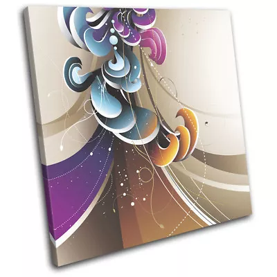 Swirls Vector Pattern Abstract SINGLE CANVAS WALL ART Picture Print • $69.99