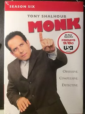 MONK Season 6 DVD  4 Disc 11+ Hours Brand New Sealed • $5.49